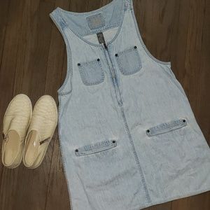 Liz Authentic Vintage Denim Zip front Jumper